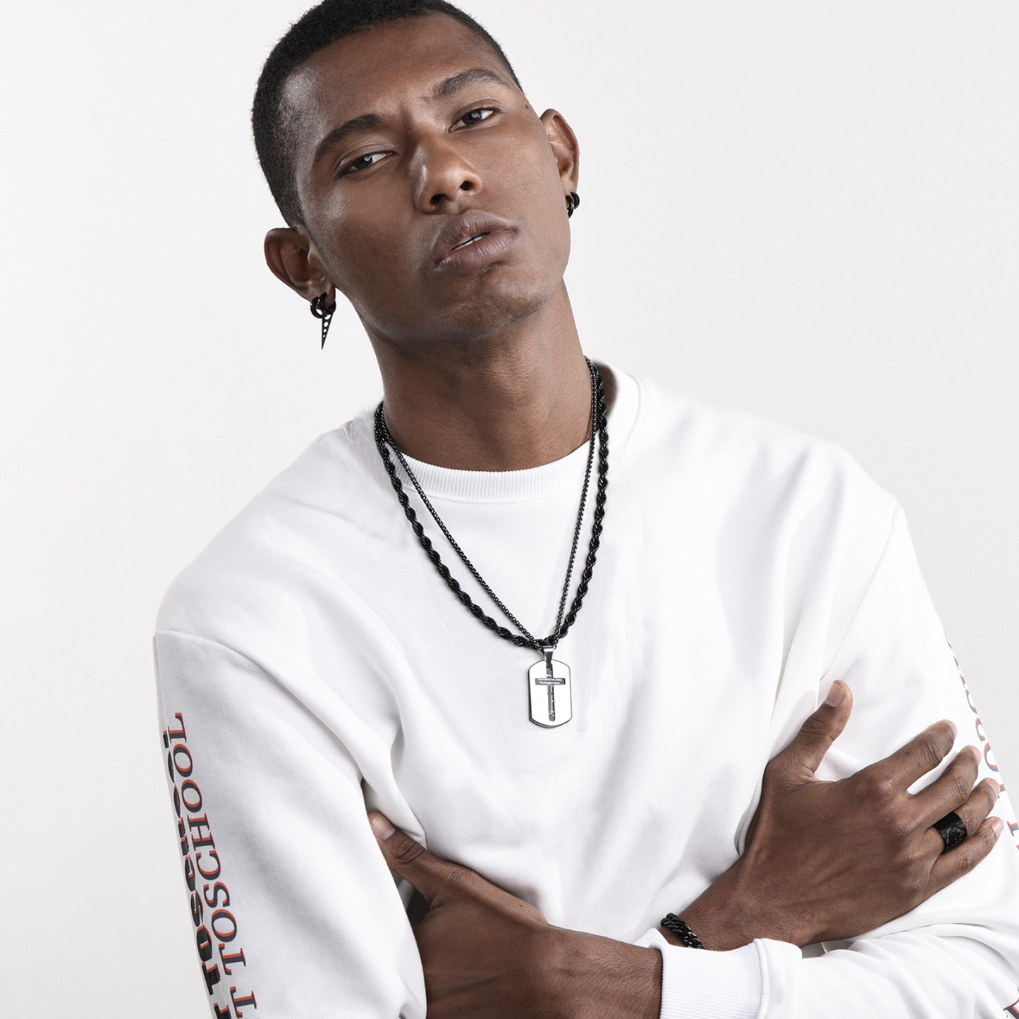 Stainless Steel Cross Dogtag Pendant