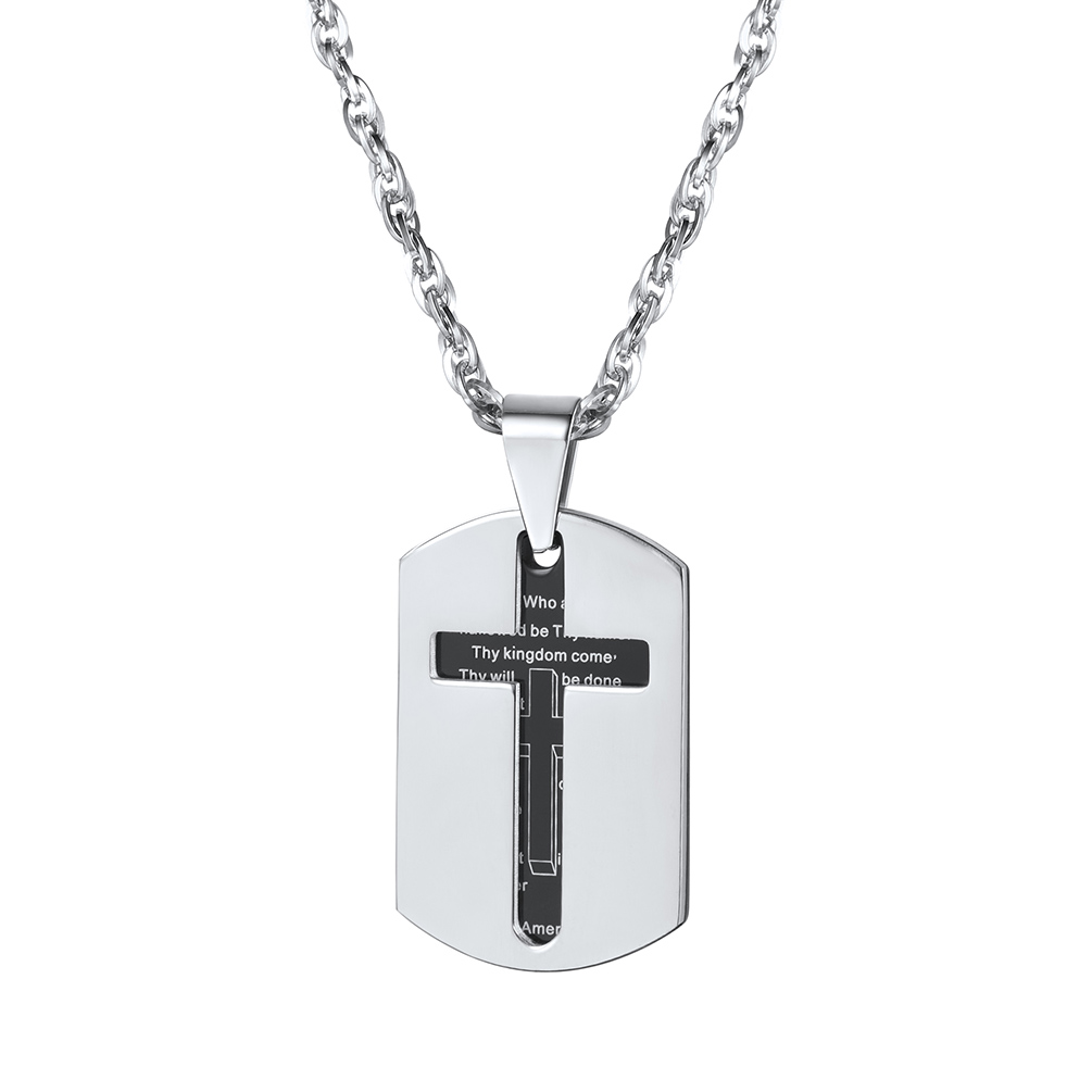 Stainless Steel Cross Dogtag Pendant