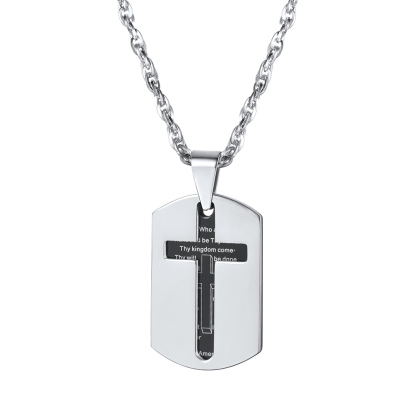 Stainless Steel Cross Dogtag Pendant