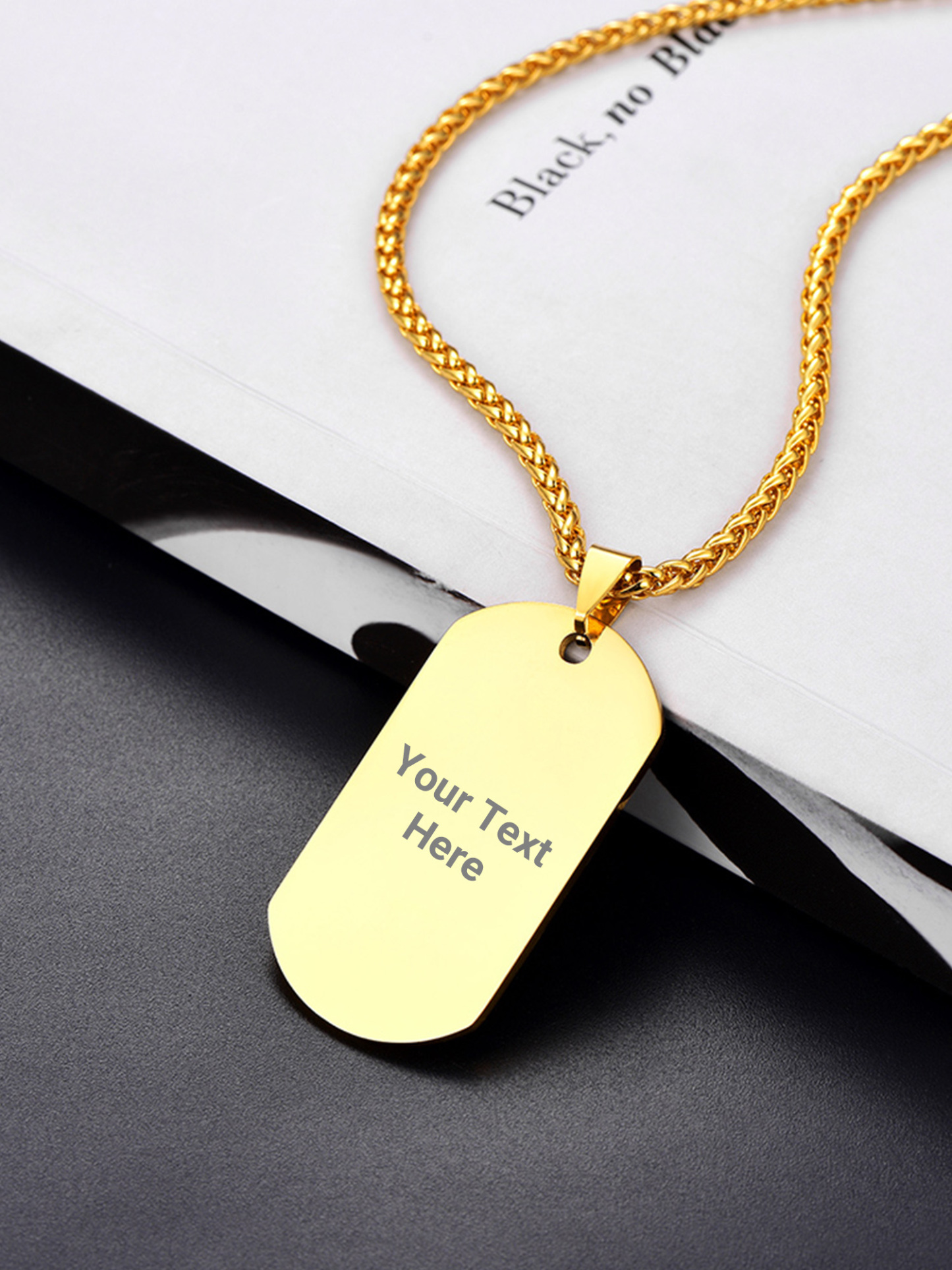 Custom Engravable Stainless Steel Dog Tag Necklace
