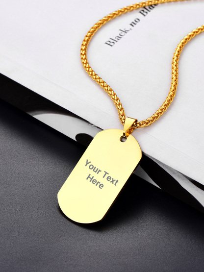 Custom Engravable Stainless Steel Dog Tag Necklace