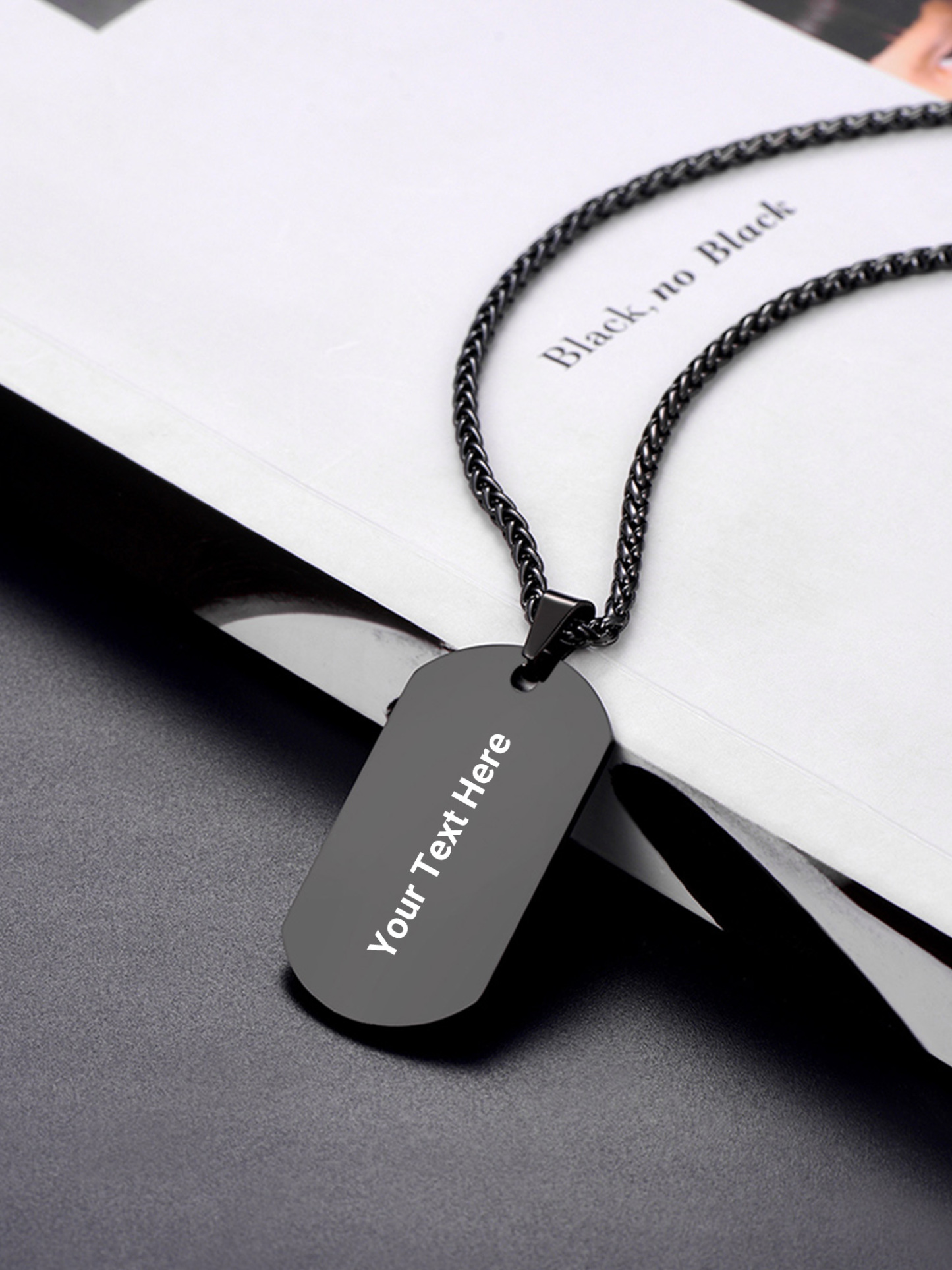 Custom Engravable Stainless Steel Dog Tag Necklace