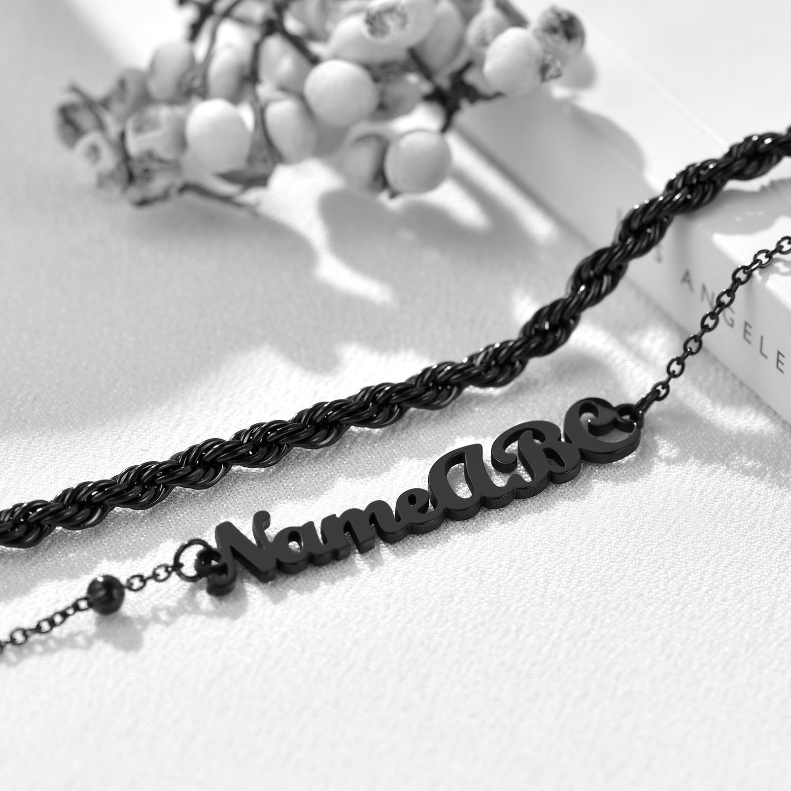 Black Cuban Link Anklets