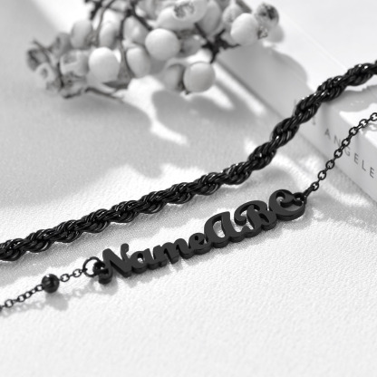 Black Cuban Link Anklets