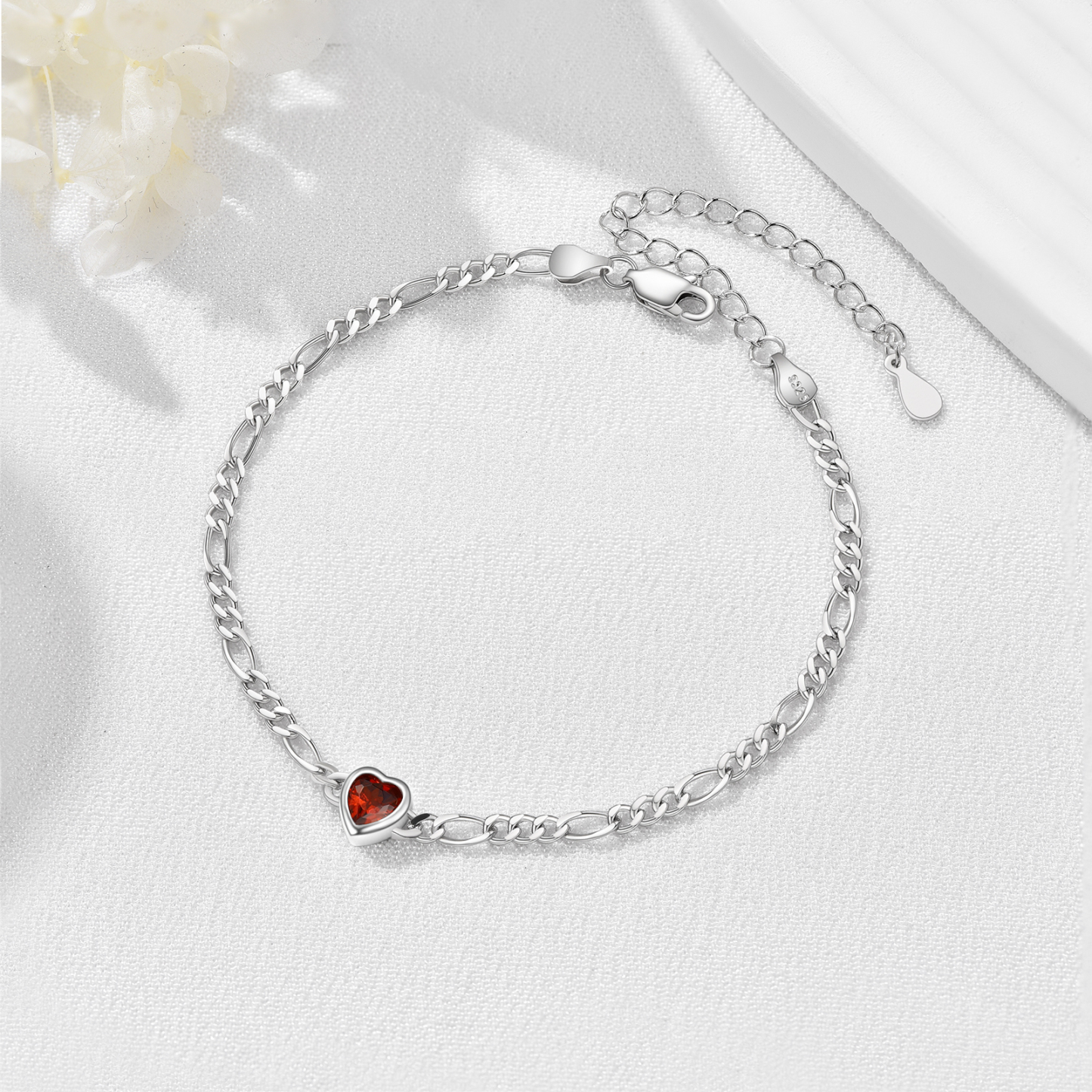 Women's Birthstone Silver Bracelet
