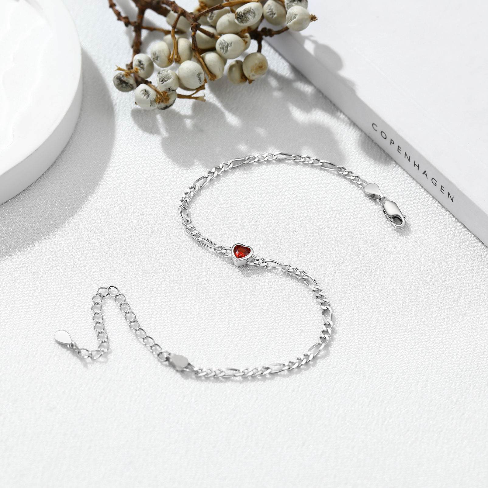 Women's Birthstone Silver Bracelet