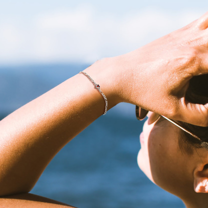 Women's Birthstone Silver Bracelet