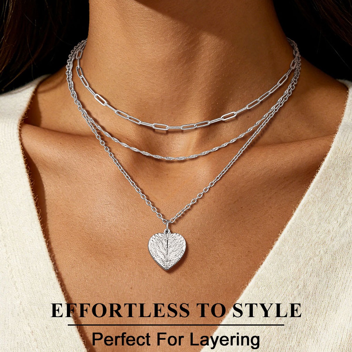 Personalized Photo Angel Wing Heart Locket Necklace For Women