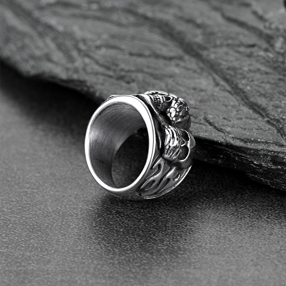 Chainshouse Punk Skull Ring For Men&Women 