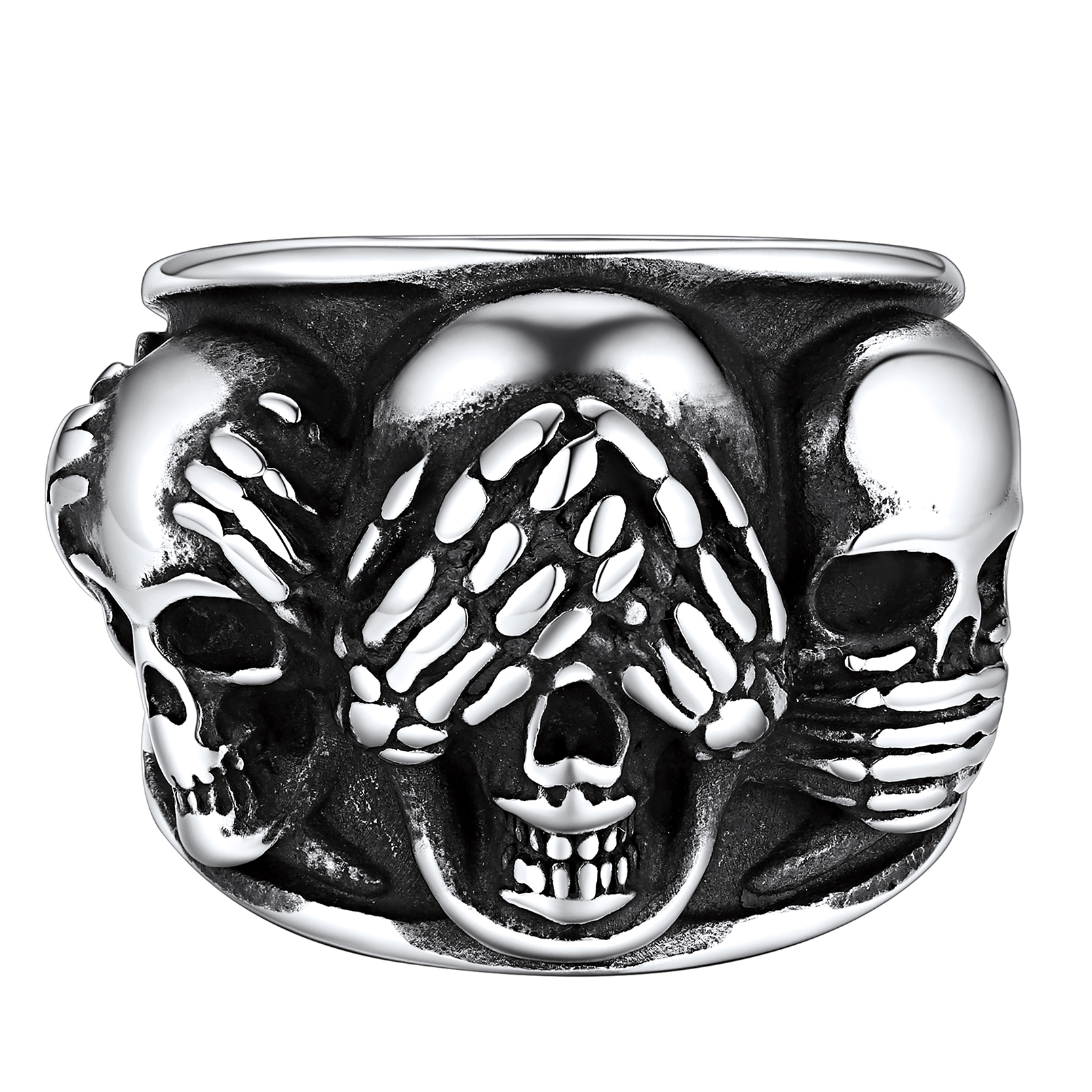 Chainshouse Punk Skull Ring For Men&Women 