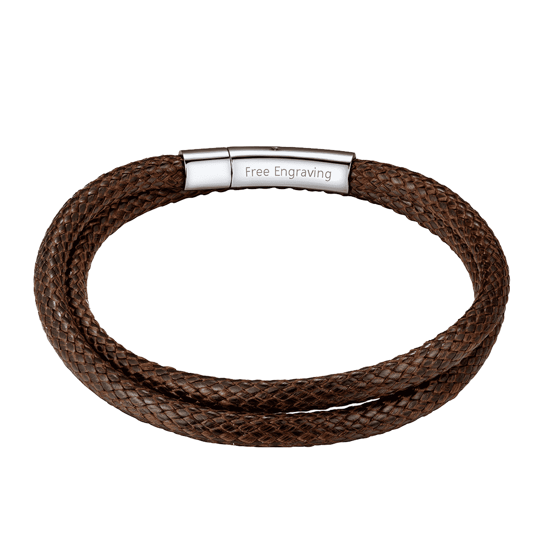 Men's Braided Leather Bracelet | Free Engraving