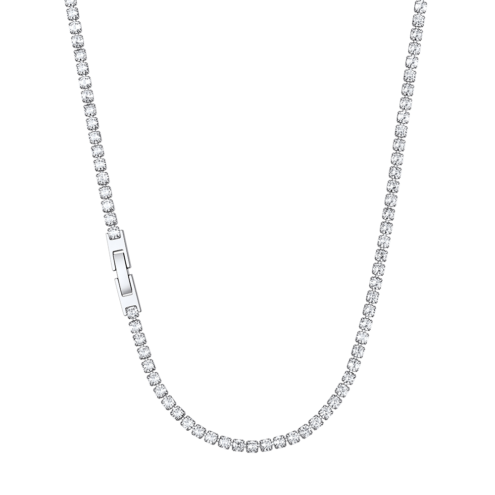 316L Stainless Steel 3-5mm Cubic Zirconia Tennis Chain Necklace for Gift For Men