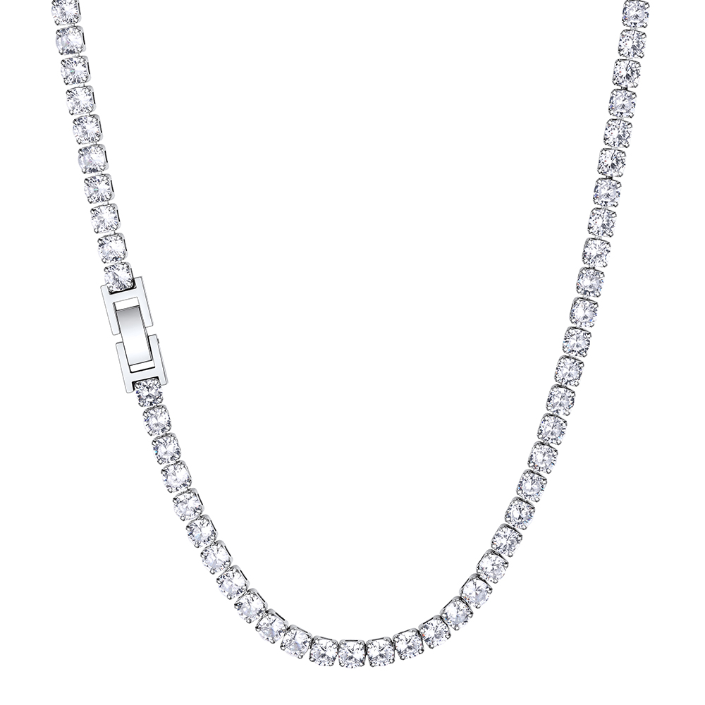 3/5mm Cubic Zirconia Tennis Chain Necklace for Men Women
