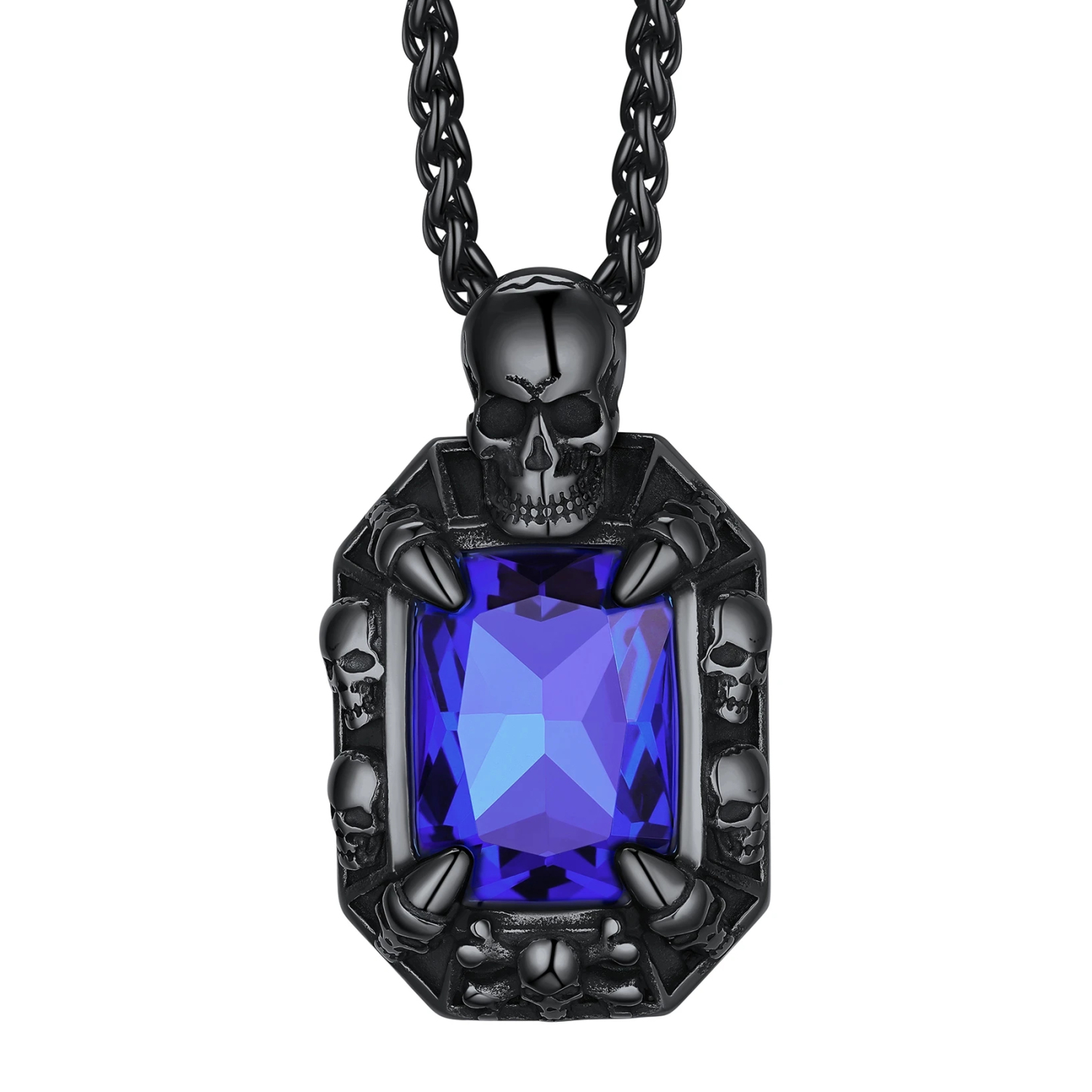 Skull Red Ruby Pendant Necklace for Him