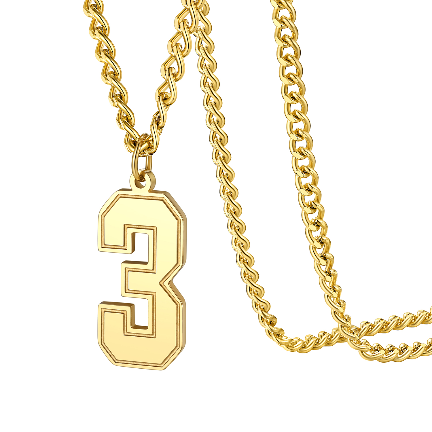 Sport Number Pendant Necklace for Men