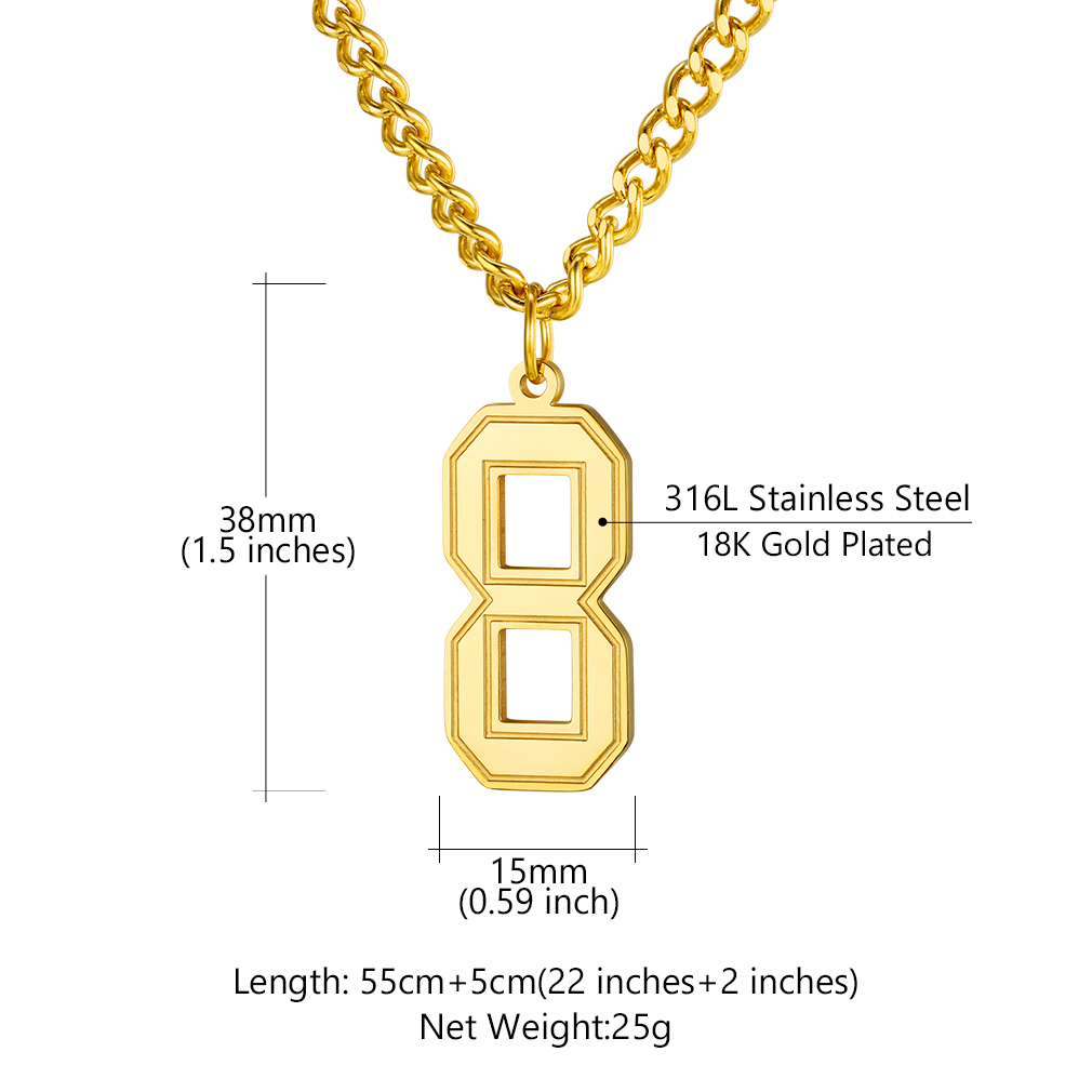 Sport Number Pendant Necklace for Men