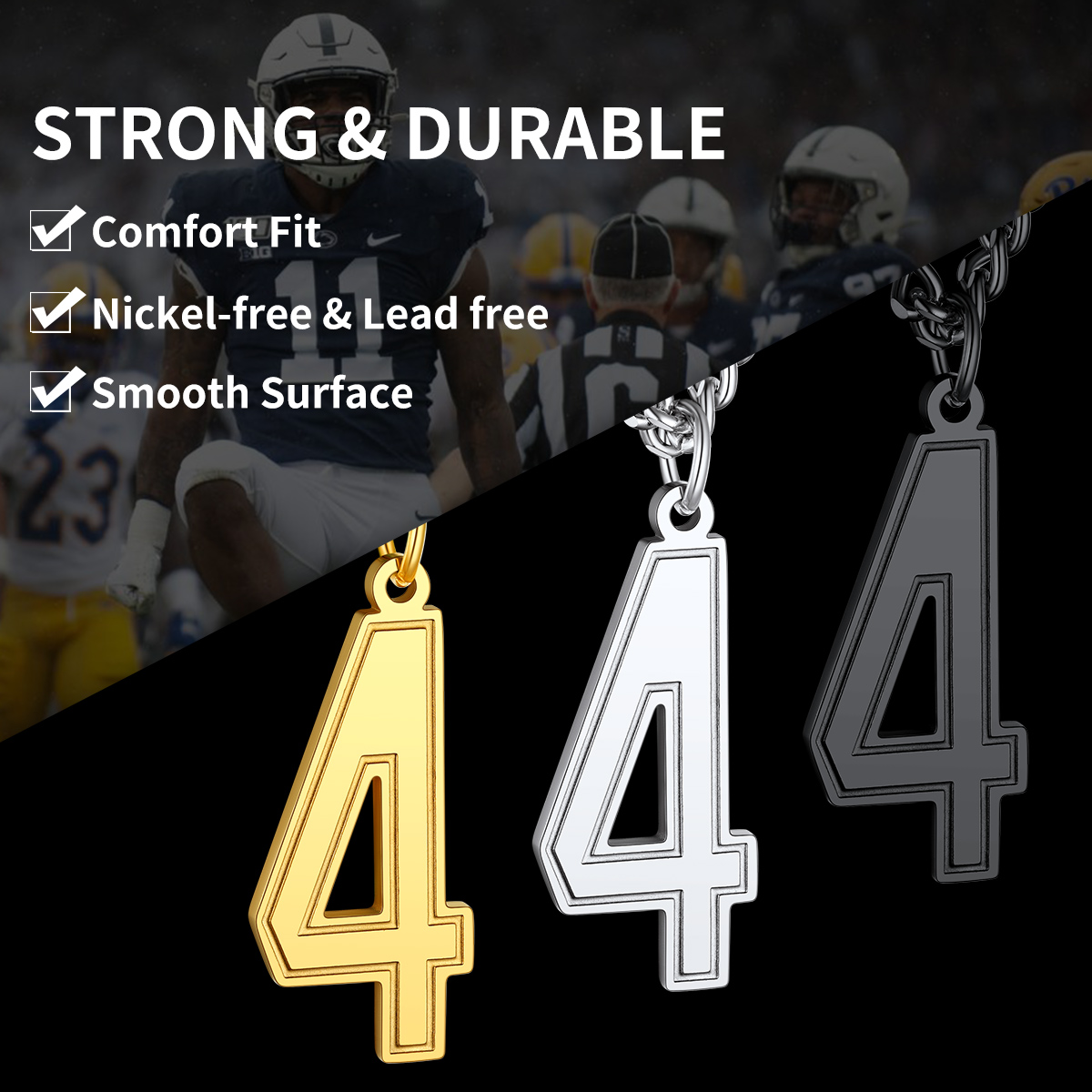 Sport Number Pendant Necklace for Men