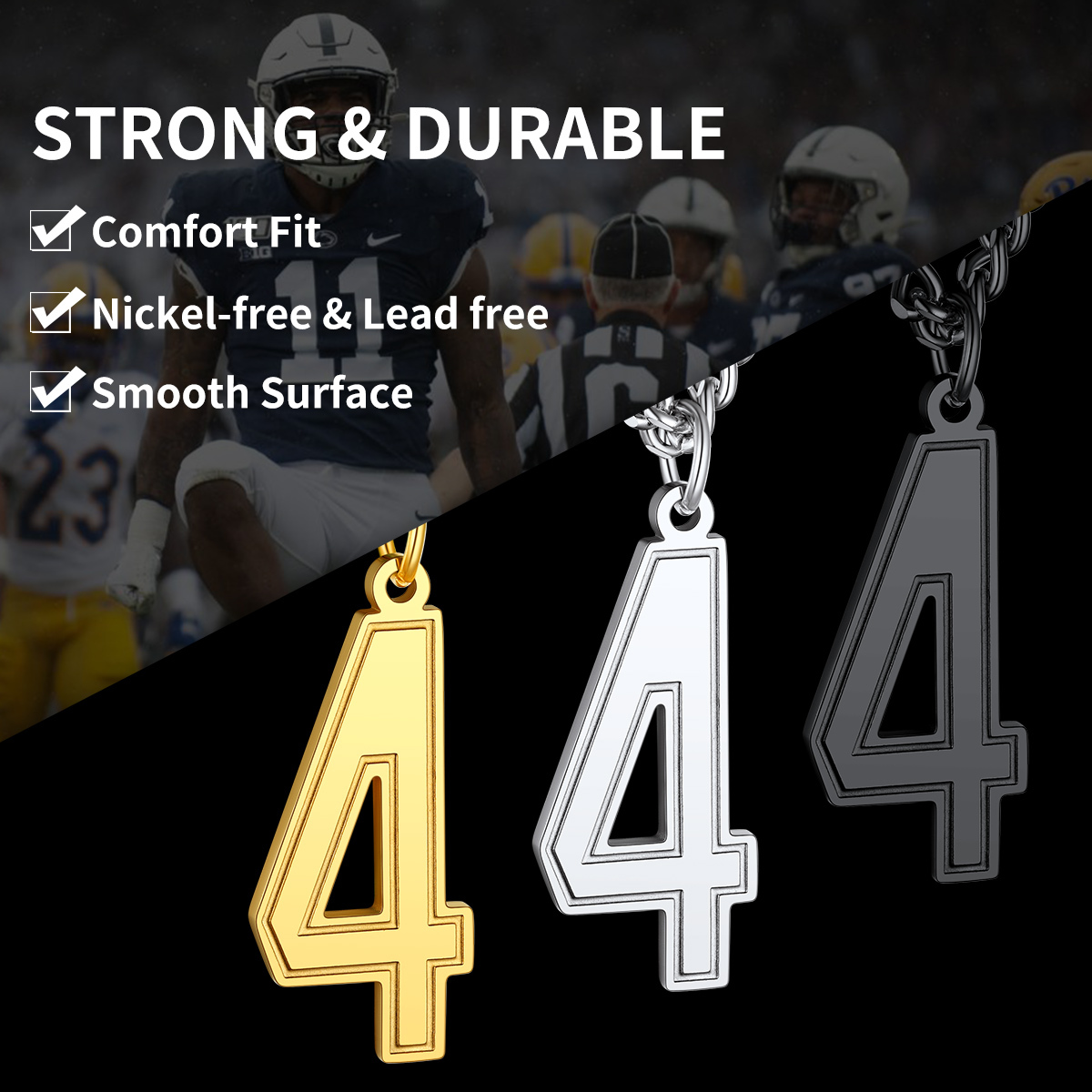 Sport Number Pendant Necklace for Men