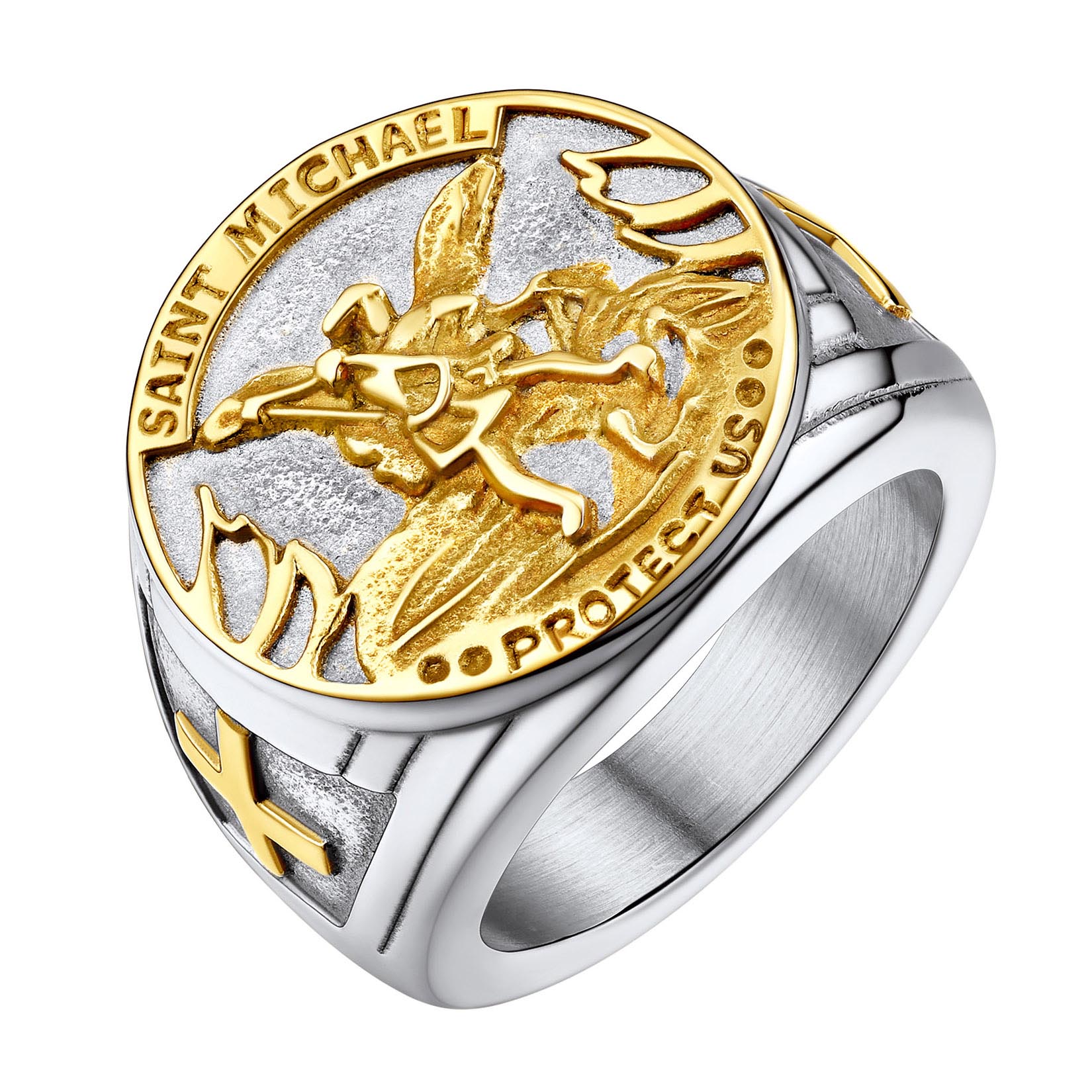 St. Michael Guardian Angel Ring for Men