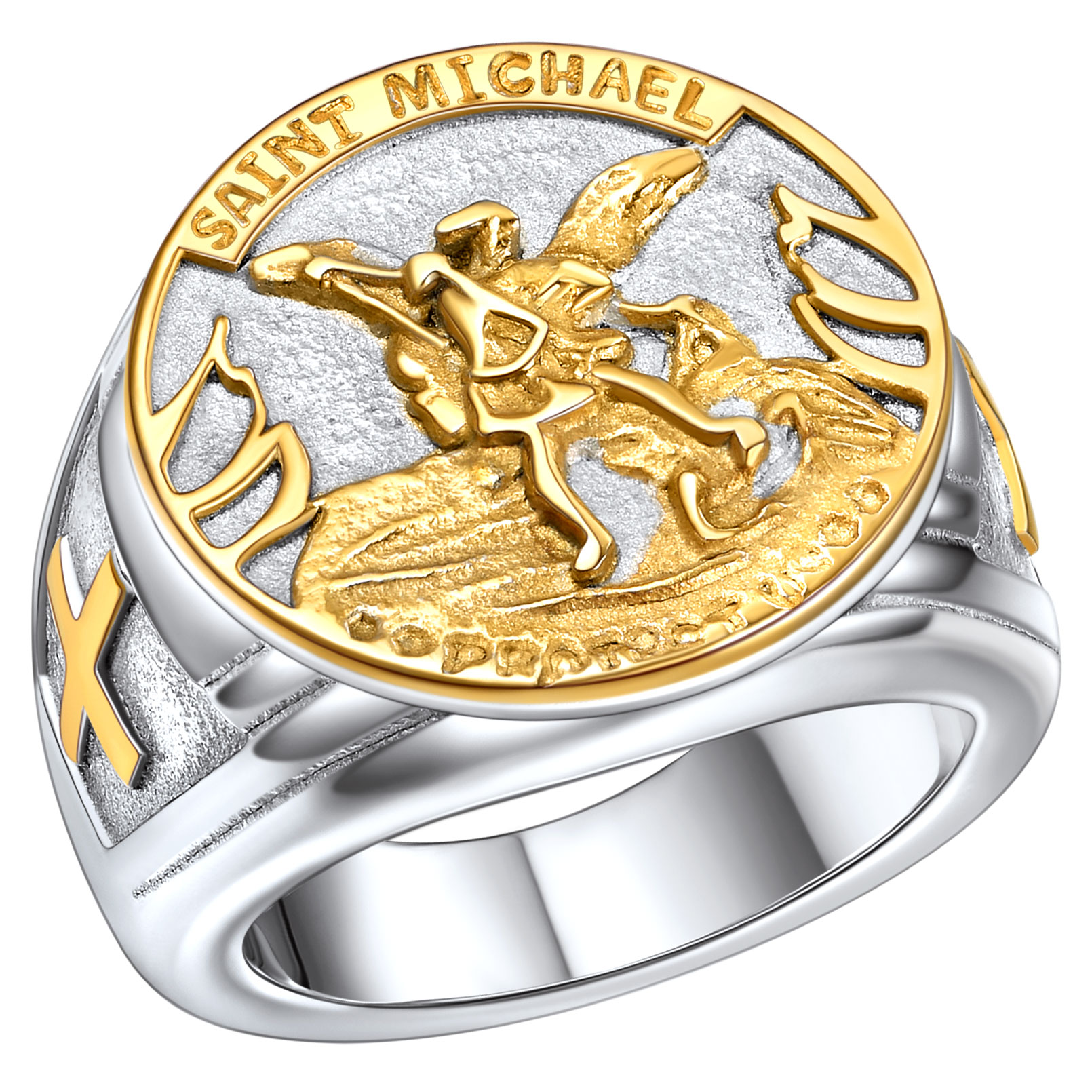 St. Michael Guardian Angel Ring for Men