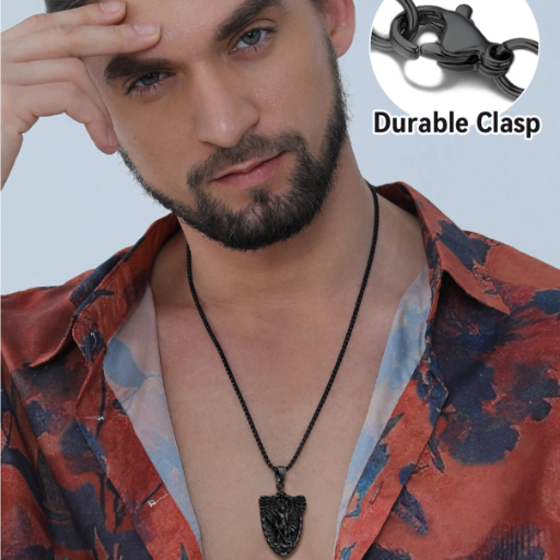 St. Michael Shield Stainless Steel Pendant Necklace for Men
