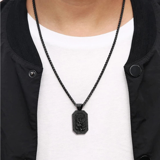 St. Michael Stainless Steel Pendant Necklace for Men