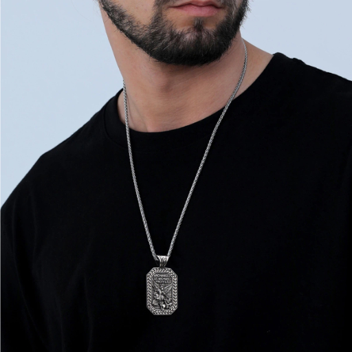St. Michael Stainless Steel Pendant Necklace for Men