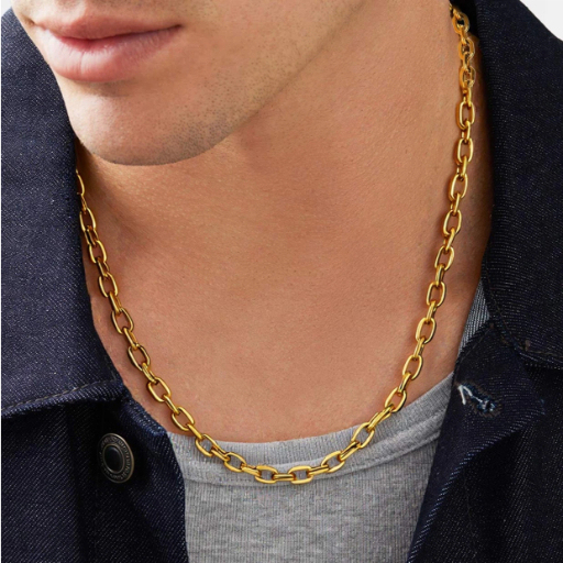 Stainless Steel Rolo Cable Chain For Men Women 3/5/7/9/12mm