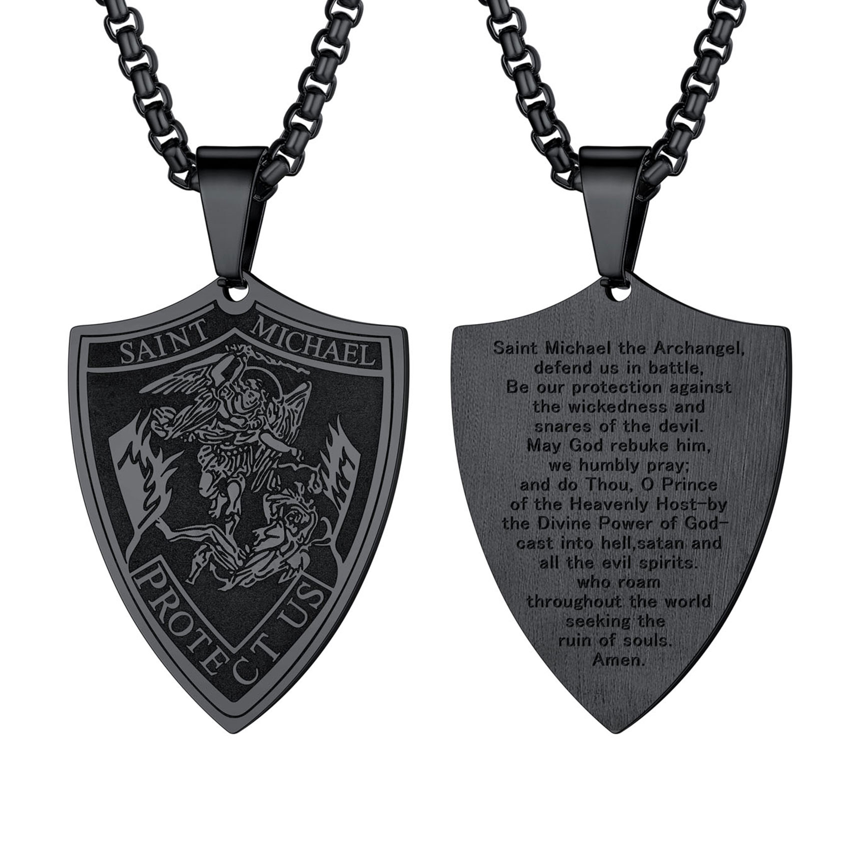 Stainless Steel St. Christopher Dog Tag Necklace for Men
