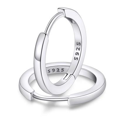 Classic Sterling Silver Huggie Hoop Earrings for Men Women