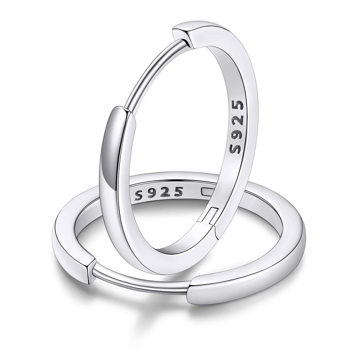 Classic Sterling Silver Huggie Hoop Earrings for Men Women