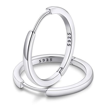 Classic Sterling Silver Huggie Hoop Earrings for Men Women