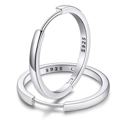 Classic Sterling Silver Huggie Hoop Earrings for Men Women
