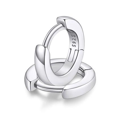 Classic Sterling Silver Huggie Hoop Earrings for Men Women