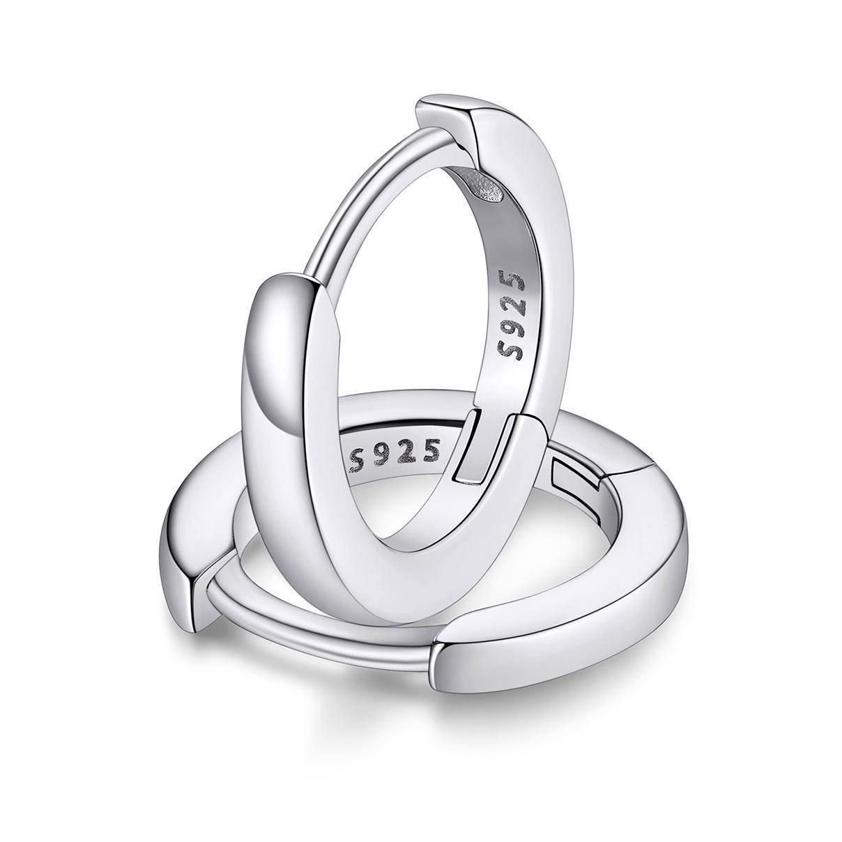 Classic Sterling Silver Huggie Hoop Earrings for Men Women