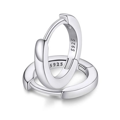 Classic Sterling Silver Huggie Hoop Earrings for Men Women