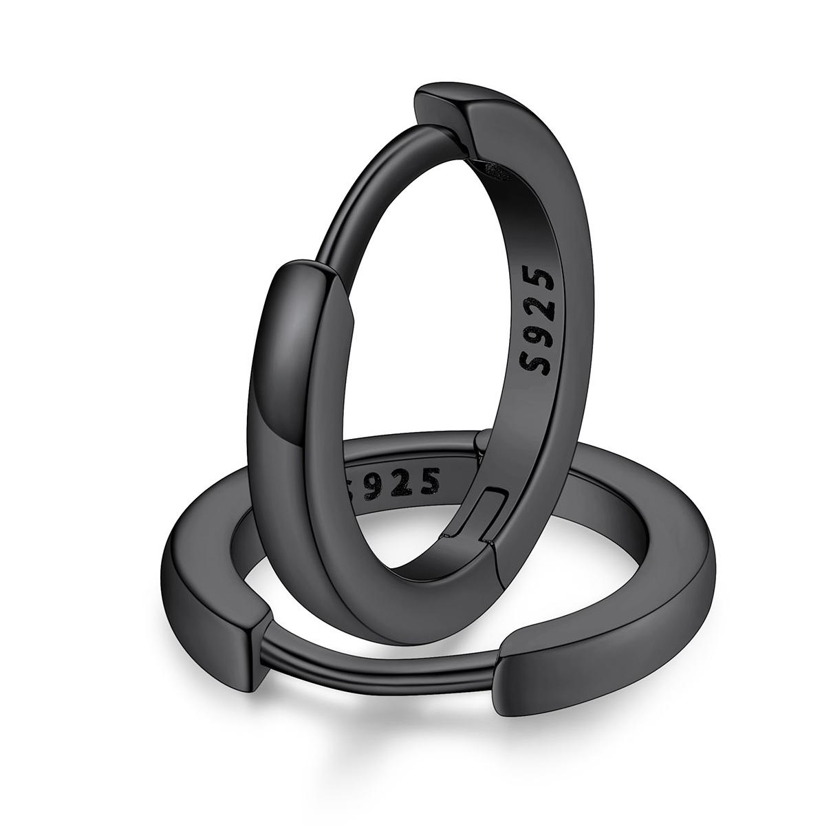 Classic Sterling Silver Huggie Hoop Earrings for Men Women