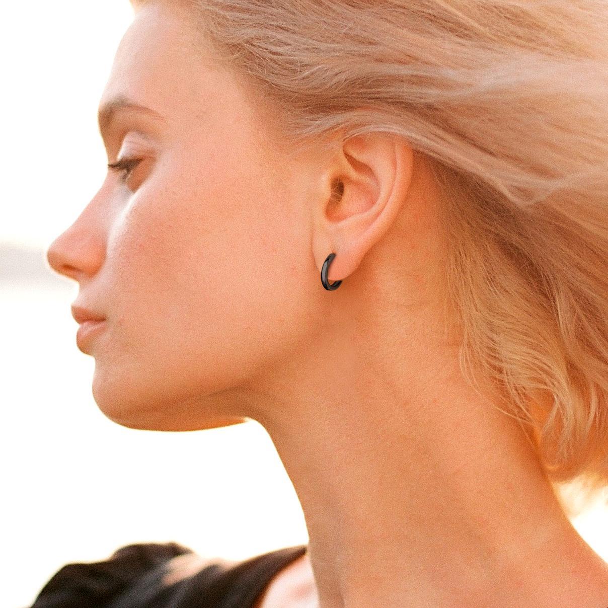 Classic Sterling Silver Huggie Hoop Earrings for Men Women