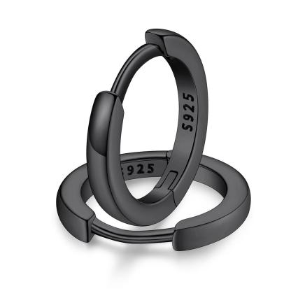 Classic Sterling Silver Huggie Hoop Earrings for Men Women