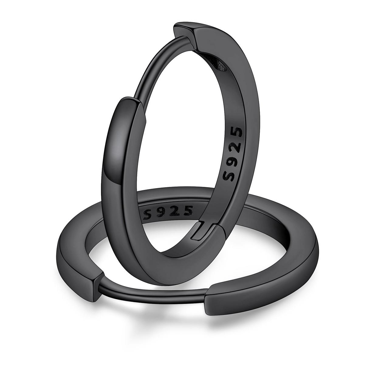 Classic Sterling Silver Huggie Hoop Earrings for Men Women