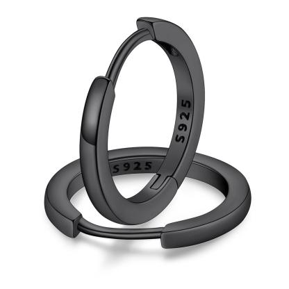 Classic Sterling Silver Huggie Hoop Earrings for Men Women