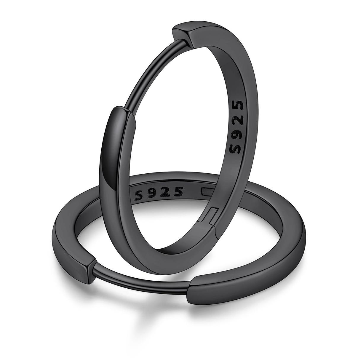 Classic Sterling Silver Huggie Hoop Earrings for Men Women