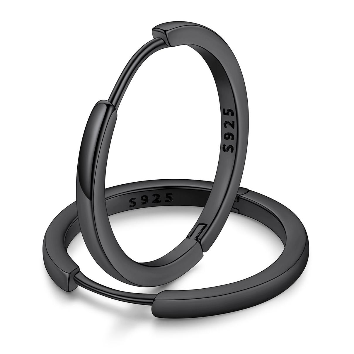 Classic Sterling Silver Huggie Hoop Earrings for Men Women