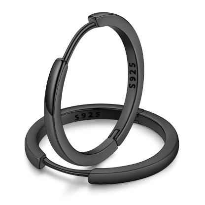 Classic Sterling Silver Huggie Hoop Earrings for Men Women