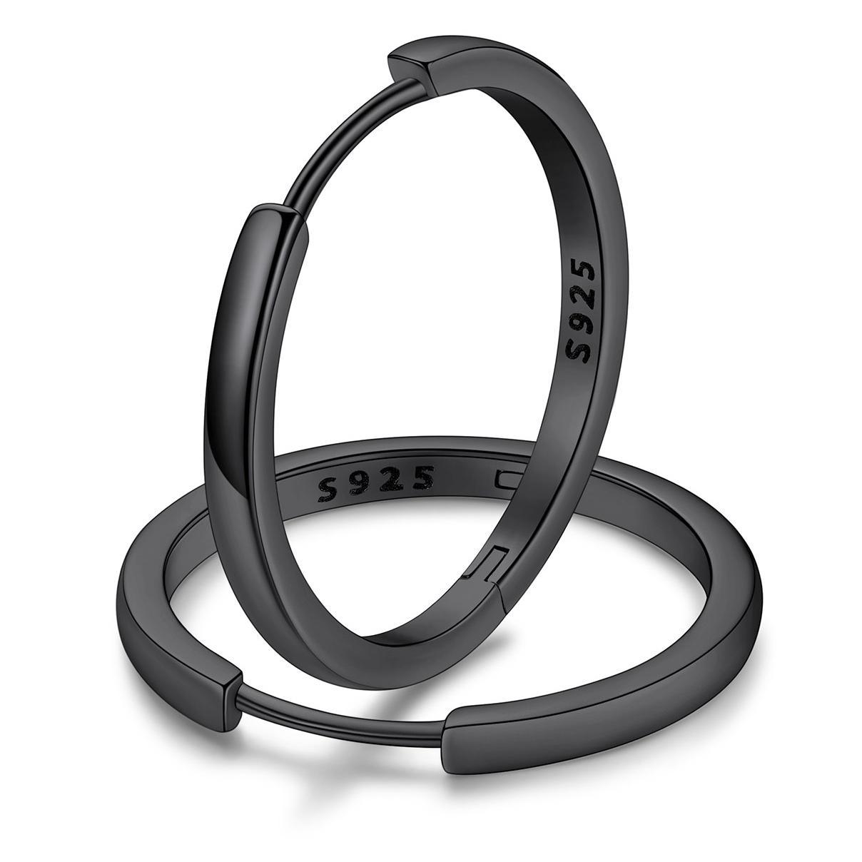 Classic Sterling Silver Huggie Hoop Earrings for Men Women