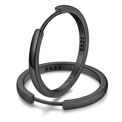 Classic Sterling Silver Huggie Hoop Earrings for Men Women