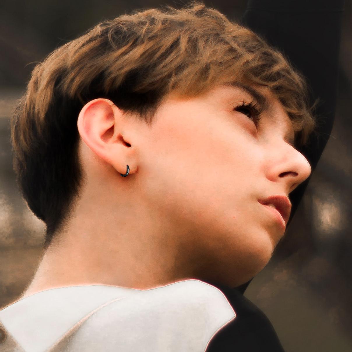 Classic Sterling Silver Huggie Hoop Earrings for Men Women