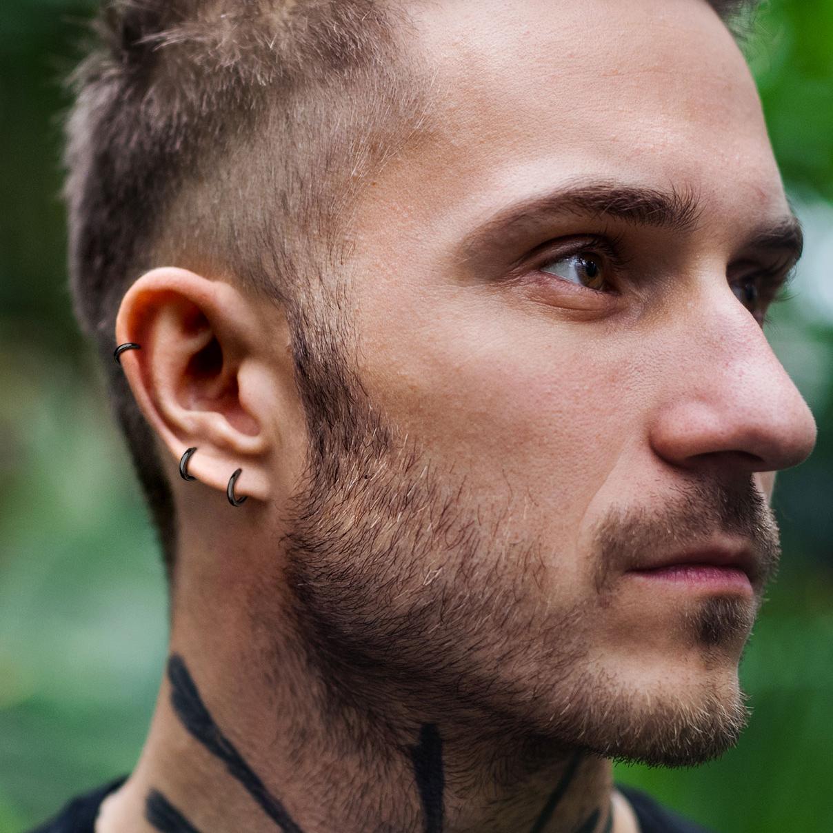 Classic Sterling Silver Huggie Hoop Earrings for Men Women