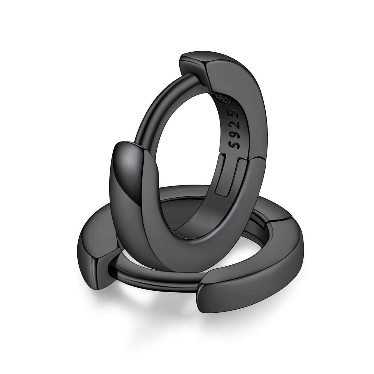 Classic Sterling Silver Huggie Hoop Earrings for Men Women