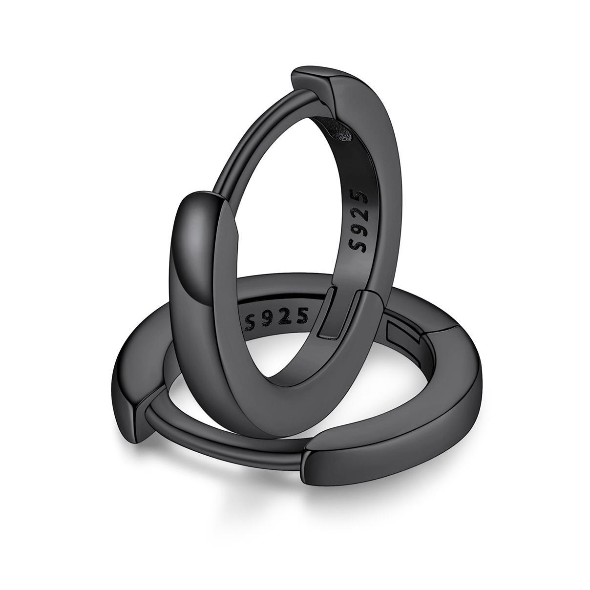 Classic Sterling Silver Huggie Hoop Earrings for Men Women